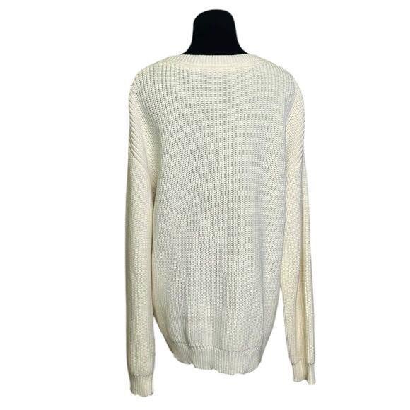 Unwine creamy white cotton FASHION long sleeves sweater size M - Picture 2 of 16